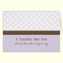 Trendy Lilac Plaid Photo (inside) Thank You Card cards