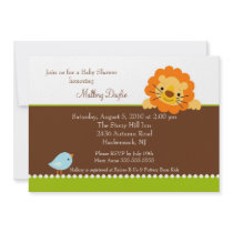 Trendy  Lion Brown Neutral Baby Shower Invitation