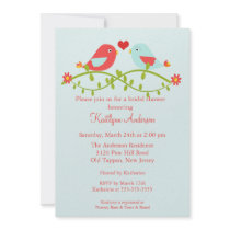 Trendy Love Birds Bridal Shower Invitation