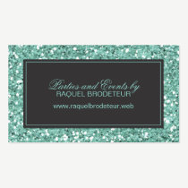 Trendy Mint Glitter Business Card business cards