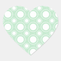 Trendy Mint Green Polka Dots Heart Sticker