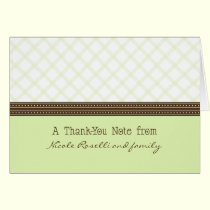 Trendy Mint Plaid Photo (inside) Thank You Card cards