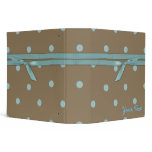 Trendy Mocha and Turquoise Dotty binder