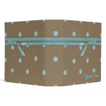 Trendy Mocha and Turquoise Dotty binder