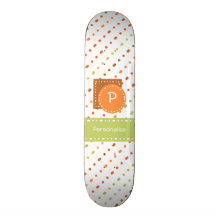Trendy Monogram Dotted Stripes With Name Skateboard Decks