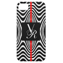 Trendy Monogram Retro Zigzag Chevron Black & White iPhone 5 Cover