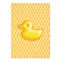 Trendy Patterned Rubber Ducky Personalized Invitations