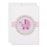 Trendy Pink & Brown Girl Baby shower Invitations