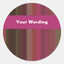Trendy pink & green stripes - customizable sticker