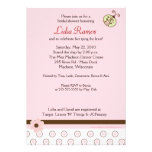Trendy Pink Ladybug 5x7 Bridal Shower Invite