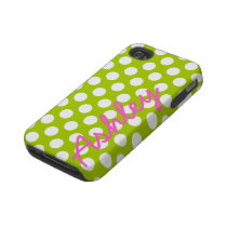 Trendy Polka Dot Pattern with name - green pink