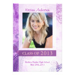 Trendy Purple Class of 2013 Girl Photo + Party Personalized Announcement