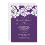 Trendy Purple & White Floral Bridal Shower Invite