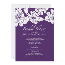 Trendy Purple & White Floral Bridal Shower Invite