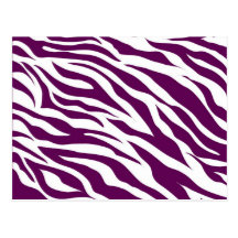 Trendy Purple White Zebra Stripe Wild Animal Print Postcard
