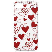 Trendy Red Heart Pattern iPhone 5 Case