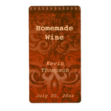 Trendy Rust Homemade Wine Label