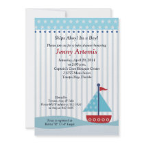 Trendy Sailboat 5x7 Baby Shower Invitation
