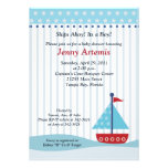 Trendy Sailboat 5x7 Baby Shower Invitation
