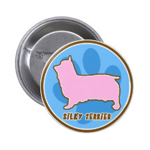 Trendy Silky Terrier Pinback Button