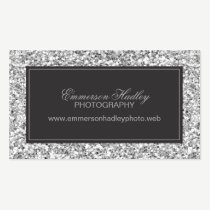 Trendy Silver Glitter Business Card business cards