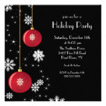Trendy Snowflake Ornament Holiday Party Invitation