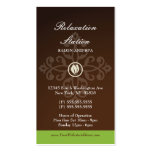 Trendy stylish brown green damsk spa business card