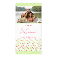 Trendy stylish Christmas holly berry photo card