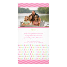 Trendy stylish pink Christmas trees photo card