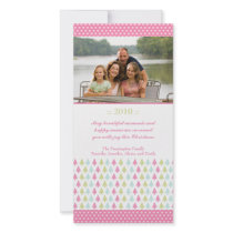 Trendy stylish pink Christmas trees photo card