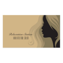Trendy stylish silhouette salon spa business card