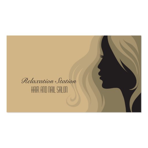 Trendy stylish silhouette salon spa business card