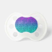 Trendy Swirly Wavy Teal and Bright PInk Abstract Pacifier