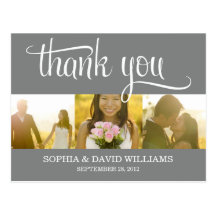 TRENDY THANKS | WEDDING THANK YOU CARD POST CARD