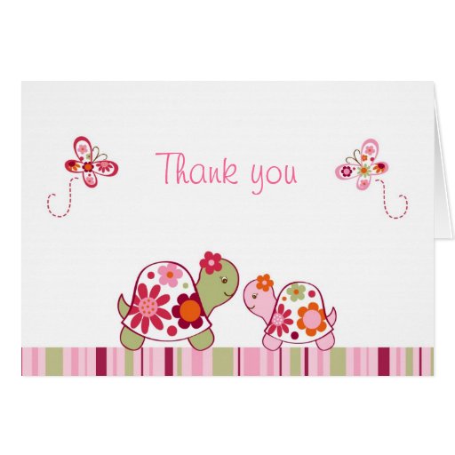 Trendy Tropical Turtle Thank You Note Cards