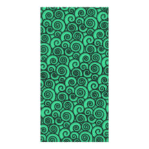 Trendy Turquoise Swirly Abstract Pattern Photo Cards