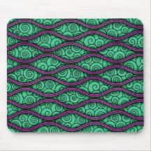 Trendy Unique Swirly Wavy Abstract Pattern Mouse Pad