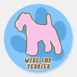 Trendy Wire Fox Terrier Round Sticker