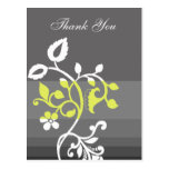 trendy  yellow grey ThankYou Cards Post Cards