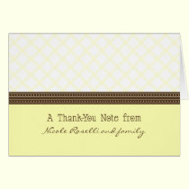 Trendy Yellow Plaid Photo (inside) Thank You Card cards