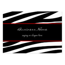 Trendy zebra customizable red business card