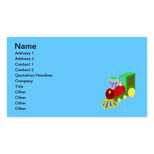 trenecito COLOURFUL CARTOON TRAIN kids graphics Business Card Templates