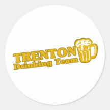 Trenton Drinking Team tee shirts Round Stickers