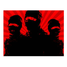 tres ninjas. postcard