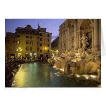Trevi Fountain at night, Rome, Lazio, Italy Card