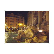 Trevi Fountain in Rome at Night Canvas Print