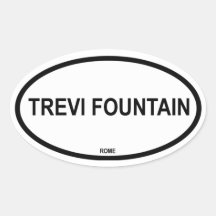 TREVI FOUNTAIN OVAL STICKER