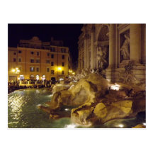 Trevi Fountain Rome at night Post Card