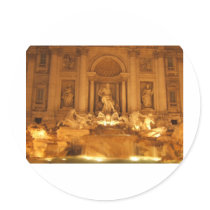Trevi Fountain Round Stickers