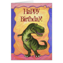 TRex Dinosaur Happy Birthday Greeting Cards